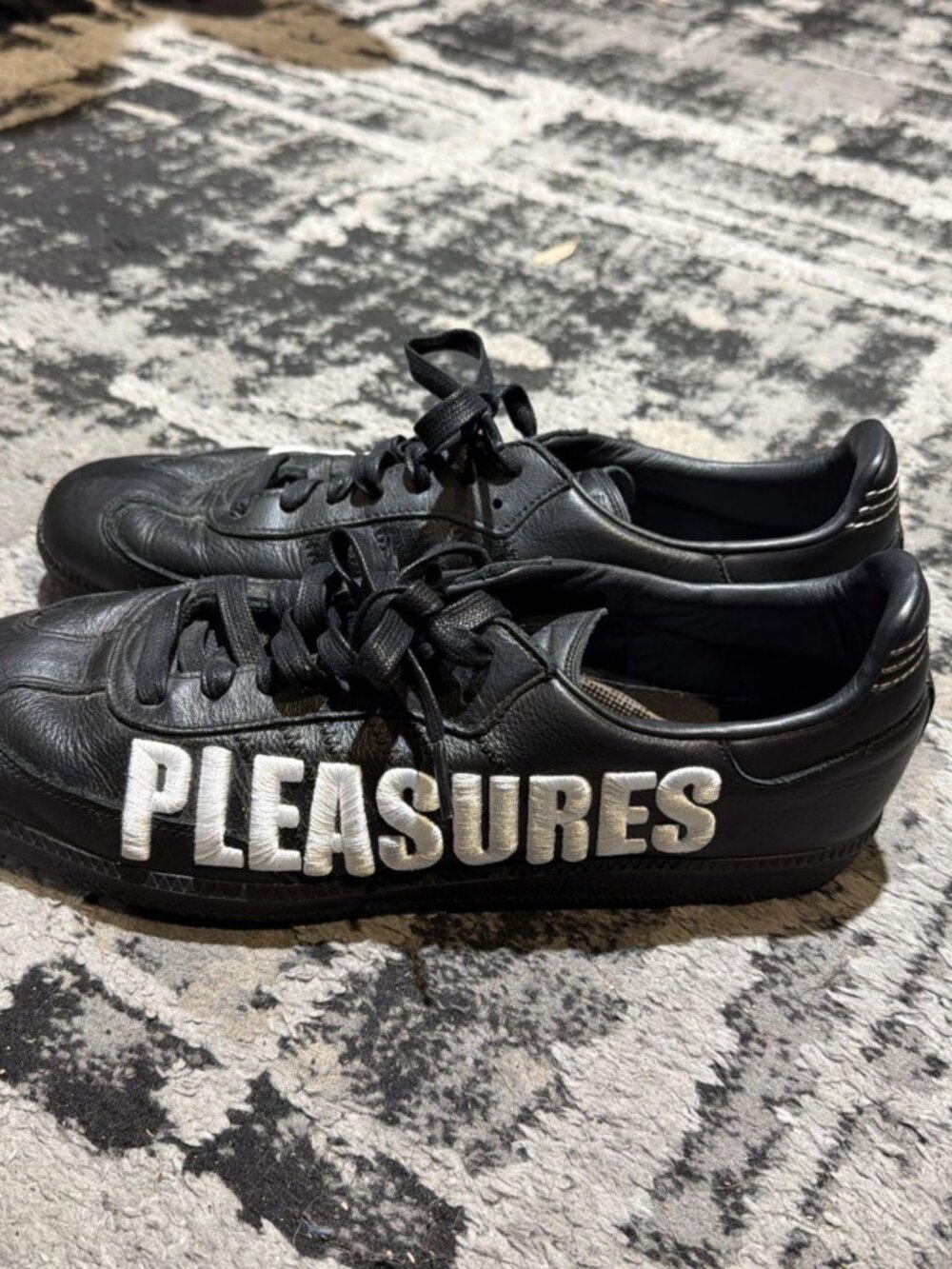 Pleasures x adidas Samba 3D Embroidery US 12 Black